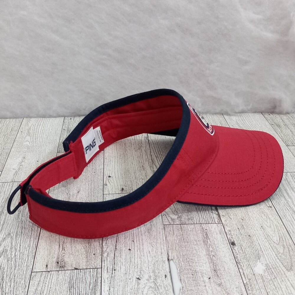 Ping Golf Visor Hat Logo Red Osfa Adjustable Stra… - image 6